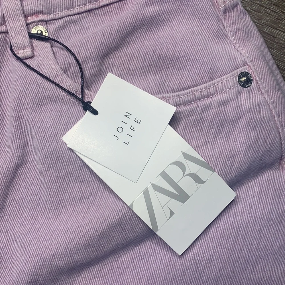 ZARA | High Rise Lavender Denim Jean Shorts | 10 - Picture 3 of 5